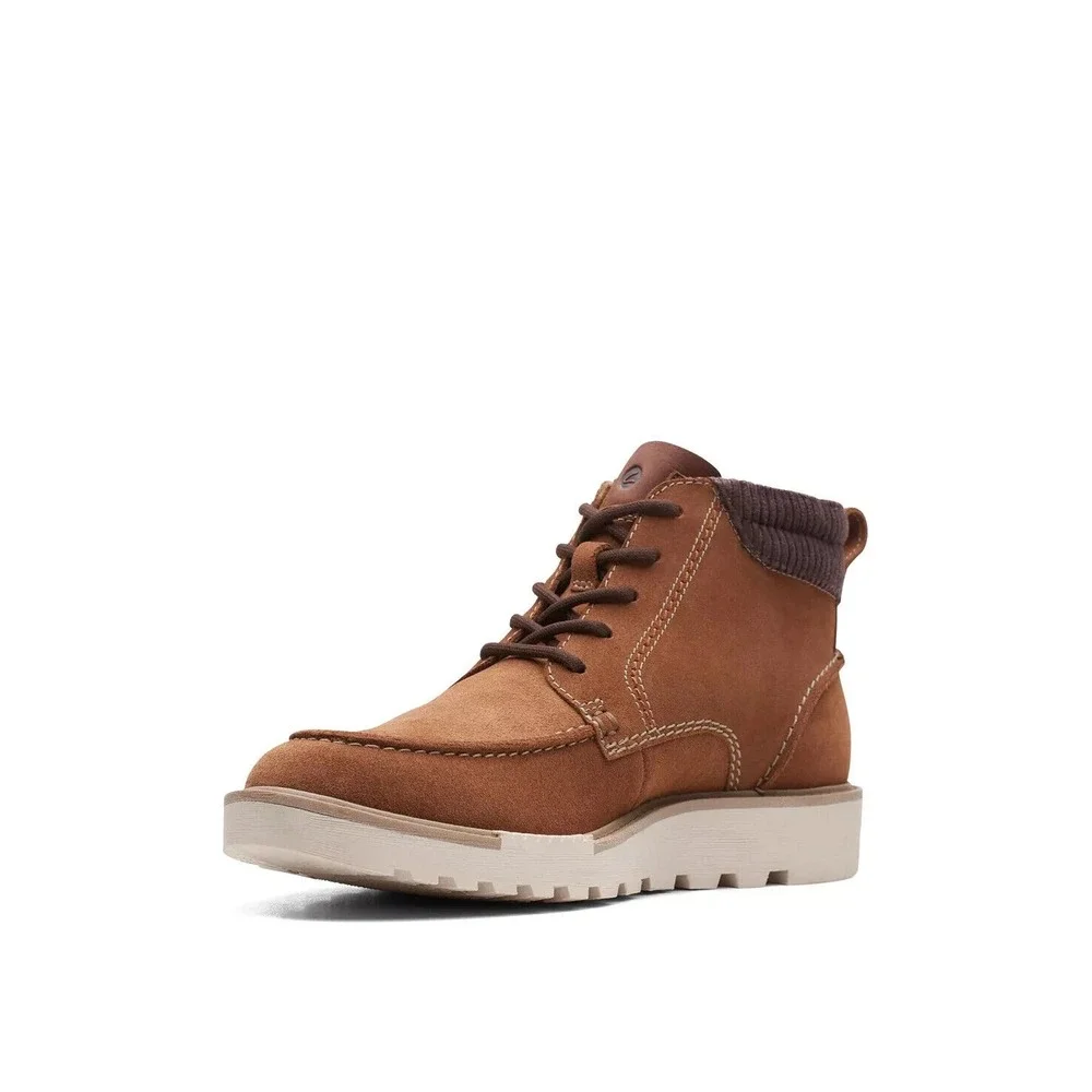 Clarks Men's Barnes Mid Boot Cola Suede Fabric Suede Size 8.5 8 1/2 New w/‎ BOX